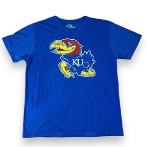 KU Jayhawks Womens Top Blue T Shirt Size L University of Kansas E-Five Premium